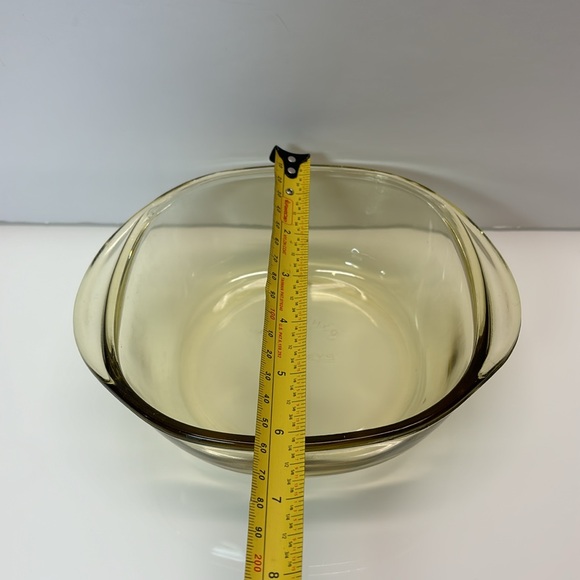 Vintage Pyr-O-Rey Dynaware Amber Yellow Glass Individual Casserole Baking Dish - Picture 3 of 6